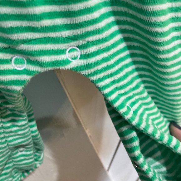 Mudpie Christmas striped green red truck pajamas 0-6 months - Picture 2 of 11